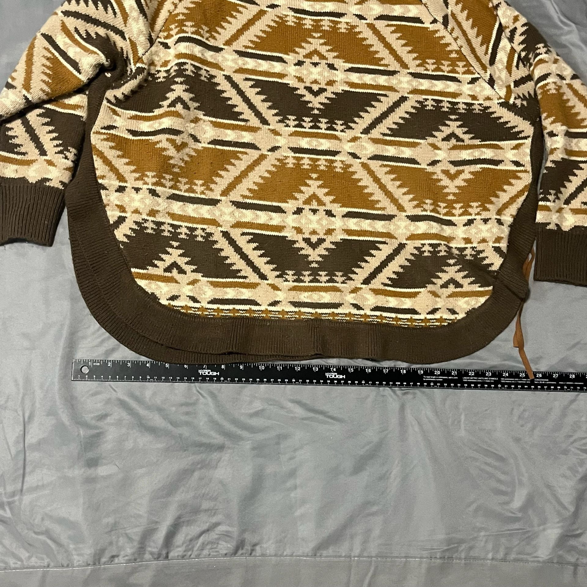 Cotton & Rye Aztec Print Sweater Size XL Brown Southwestern Jacquard 7