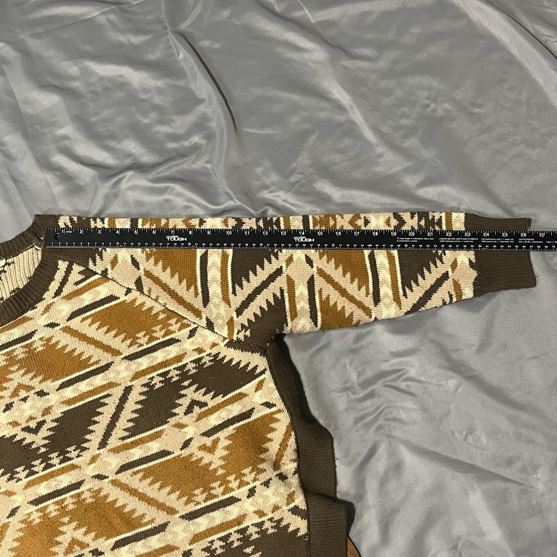 Cotton & Rye Aztec Print Sweater Size XL Brown Southwestern Jacquard 8