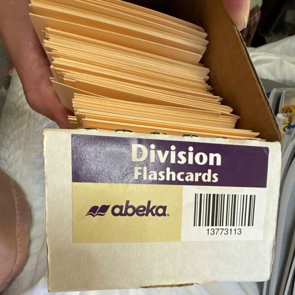 Abeka Division  and Multiplication Flashcards Math Curriculum Homeschool