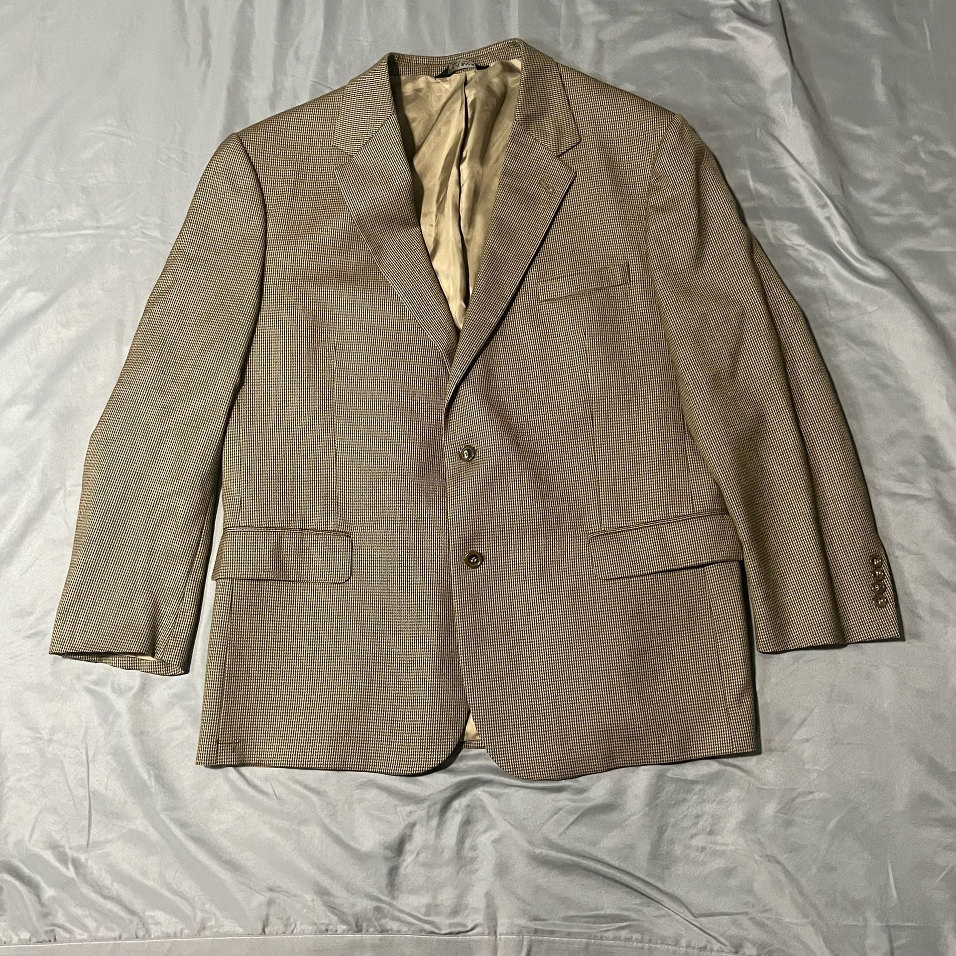 Jos. A. Bank Signature Sportcoat Size 48R Brown Tan Check Wool Blazer 2