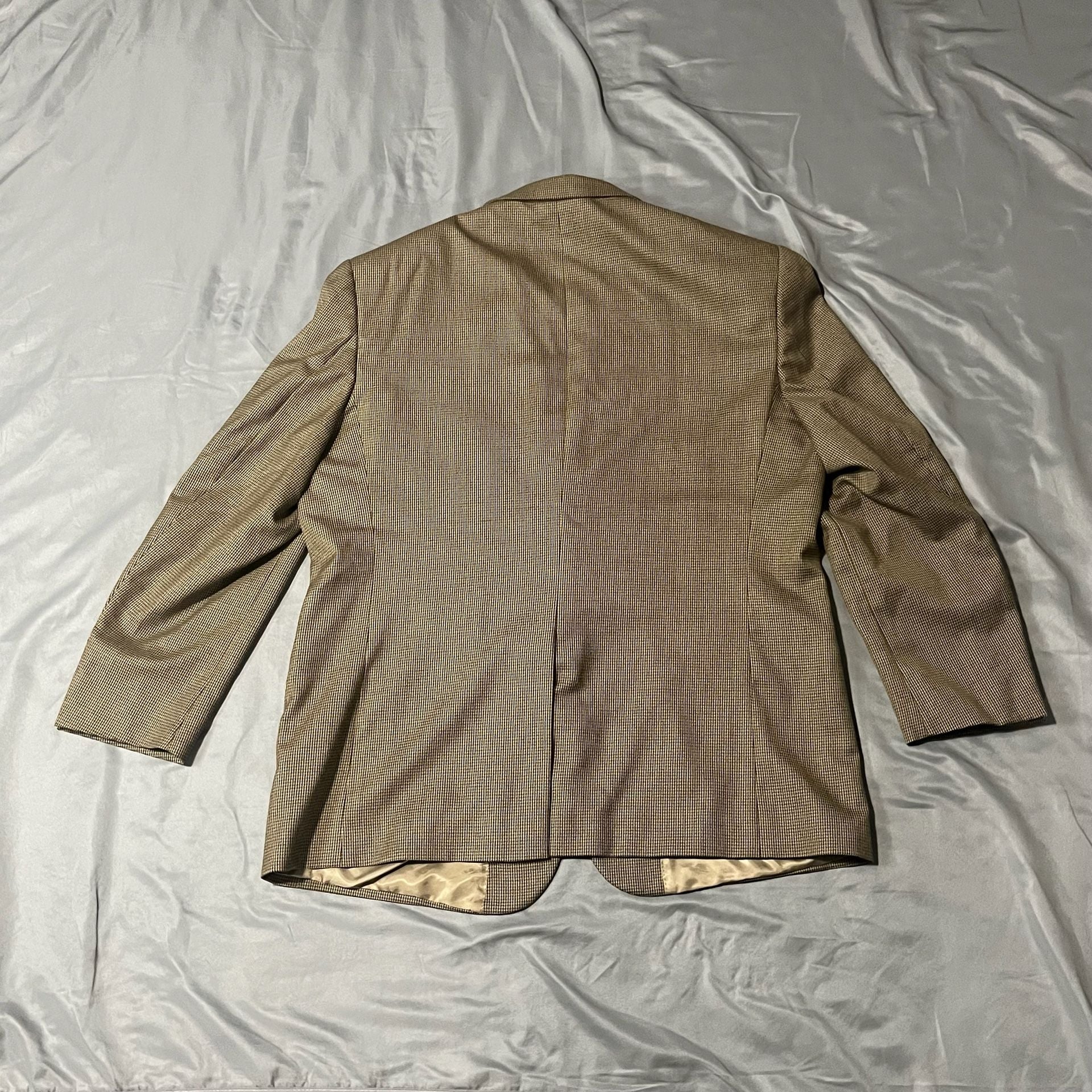 Jos. A. Bank Signature Sportcoat Size 48R Brown Tan Check Wool Blazer 3