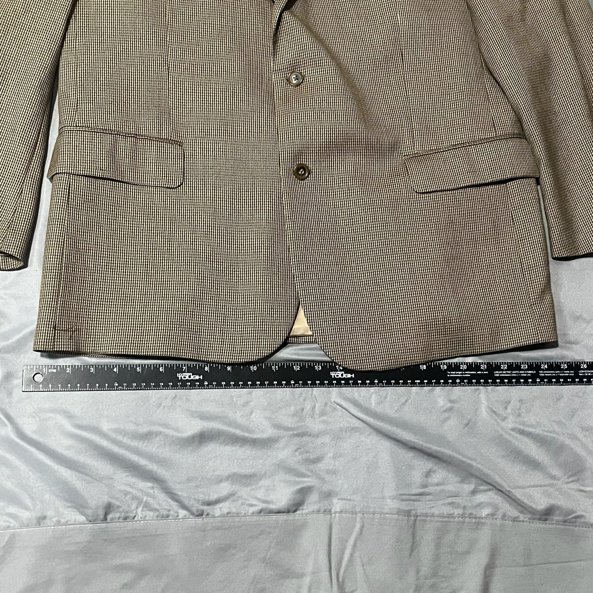 Jos. A. Bank Signature Sportcoat Size 48R Brown Tan Check Wool Blazer 8