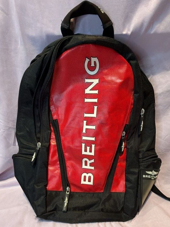 Breitling Nylon Backpack Black Red 2