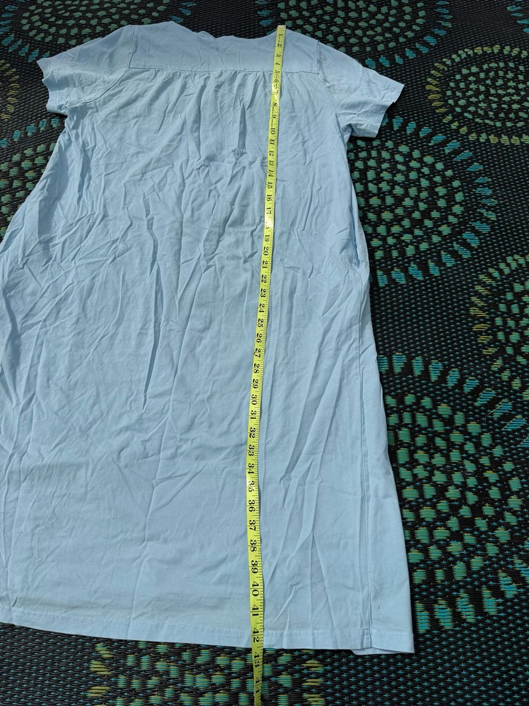 Bloggerlove Nightgown Size L Blue Embroidered Cotton Sleepwear 7