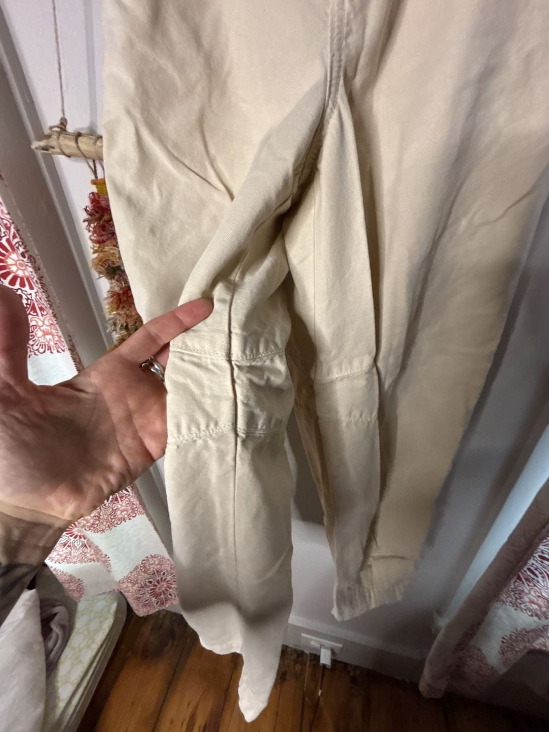 Aerie Utility Pants Size XS Beige High Waisted Cropped Casual Trousers 3