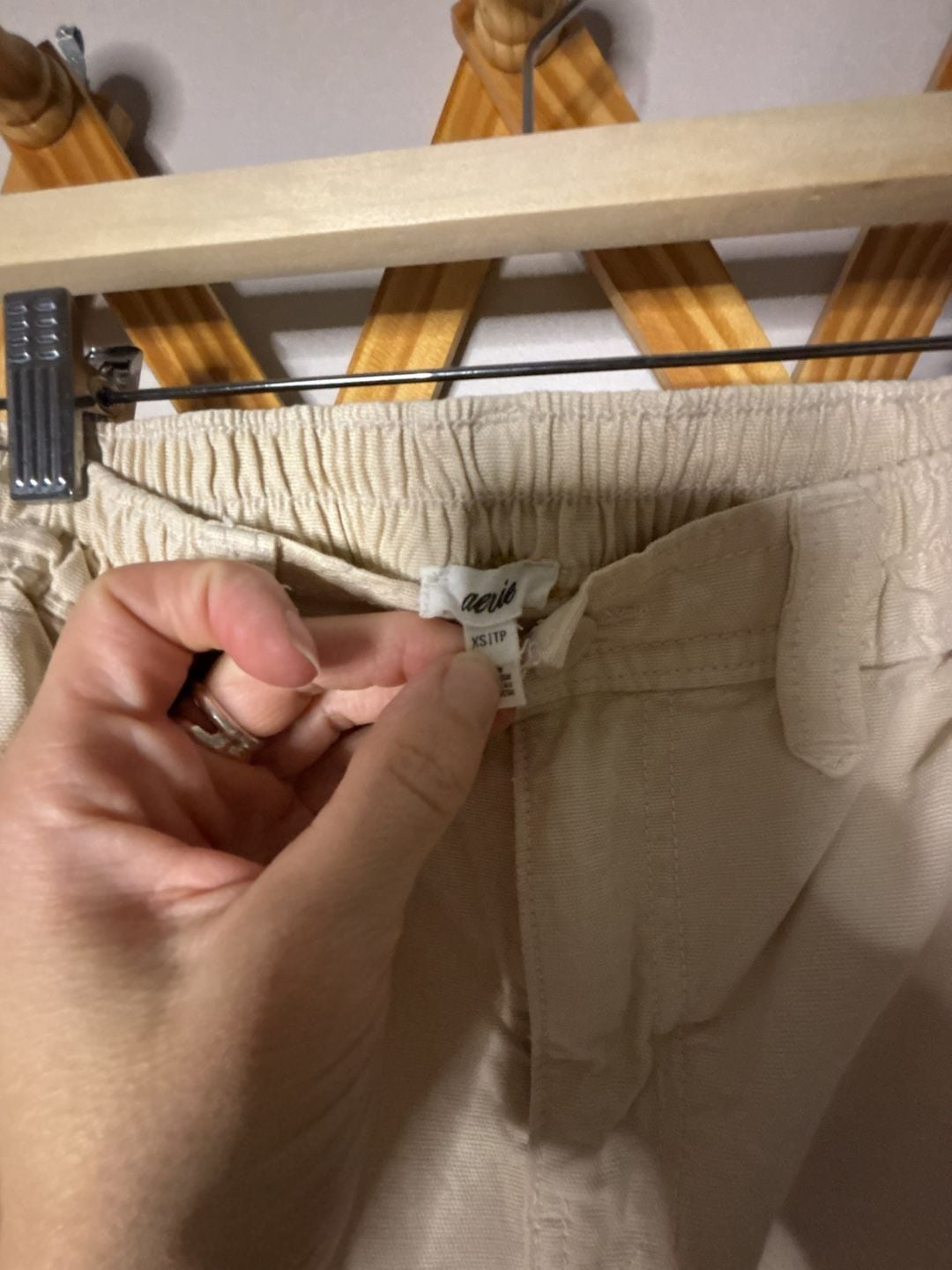 Aerie Utility Pants Size XS Beige High Waisted Cropped Casual Trousers 4
