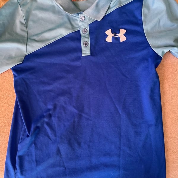 Under Armour HeatGear Polo Shirt Size YXL Blue