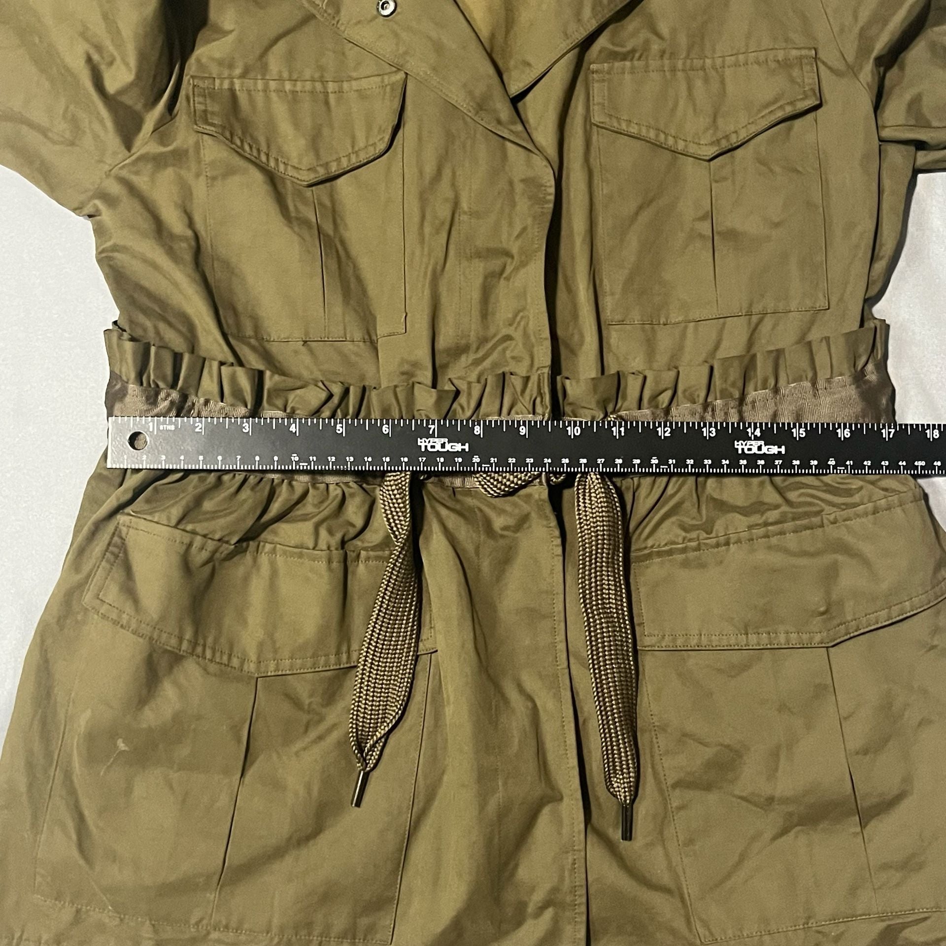 Simply Vera Vera Wang Utility Jacket Size L Olive Green Military Coat 10