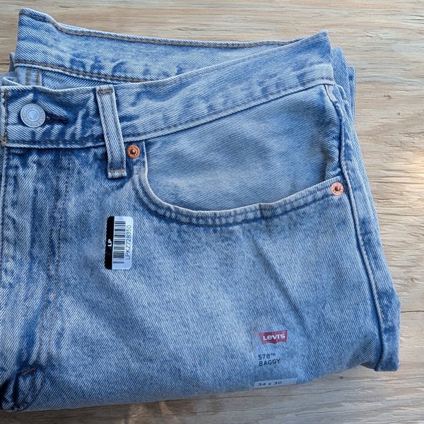 Levi's 578 Baggy Jeans Size 34x30 Light Wash Denim