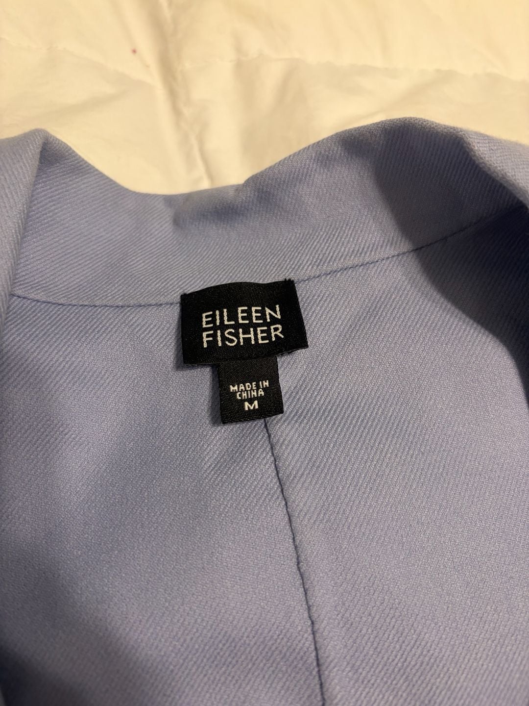 Eileen Fisher Trench Jacket Size M Light Blue Double Breasted 3