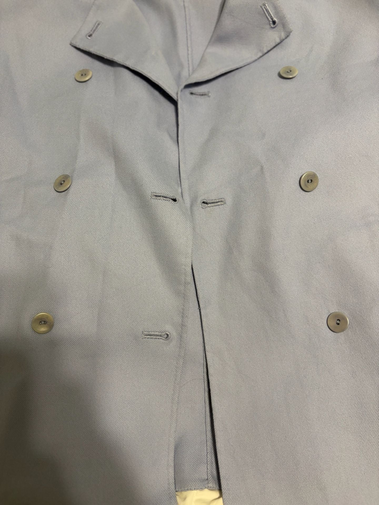 Eileen Fisher Trench Jacket Size M Light Blue Double Breasted 4