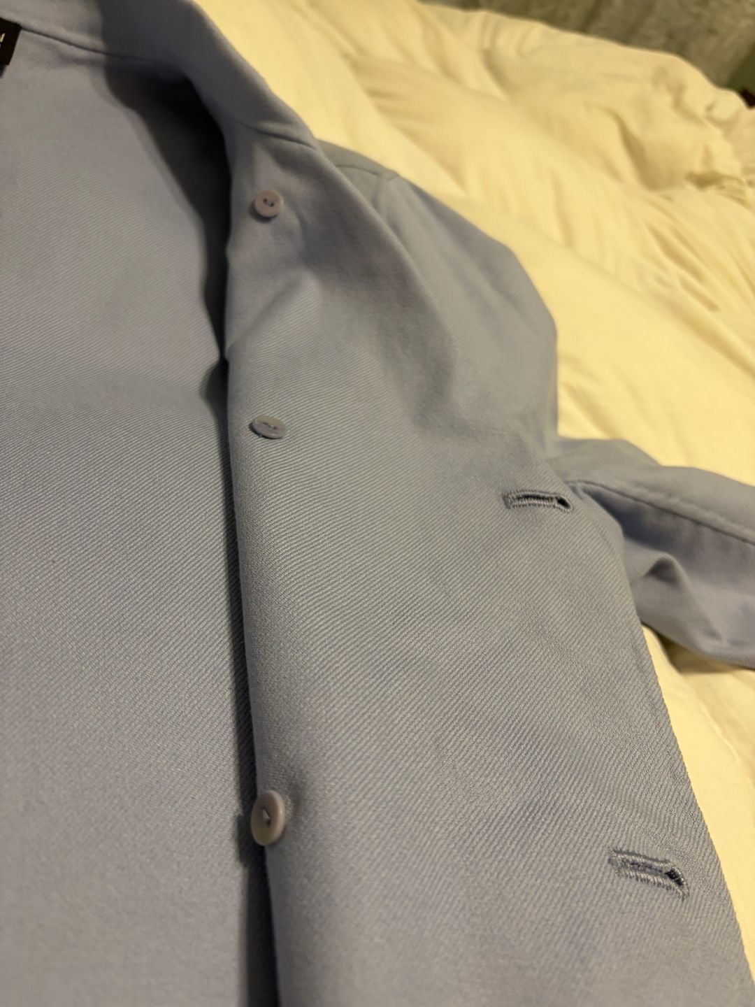 Eileen Fisher Trench Jacket Size M Light Blue Double Breasted 9