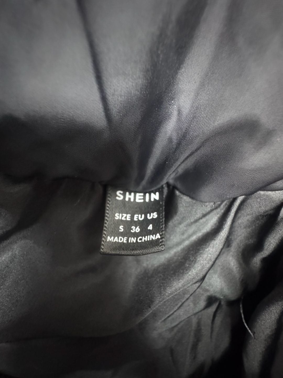 SHEIN Puffer Jacket Size S Black Cropped Stand Collar Winter Coat 3