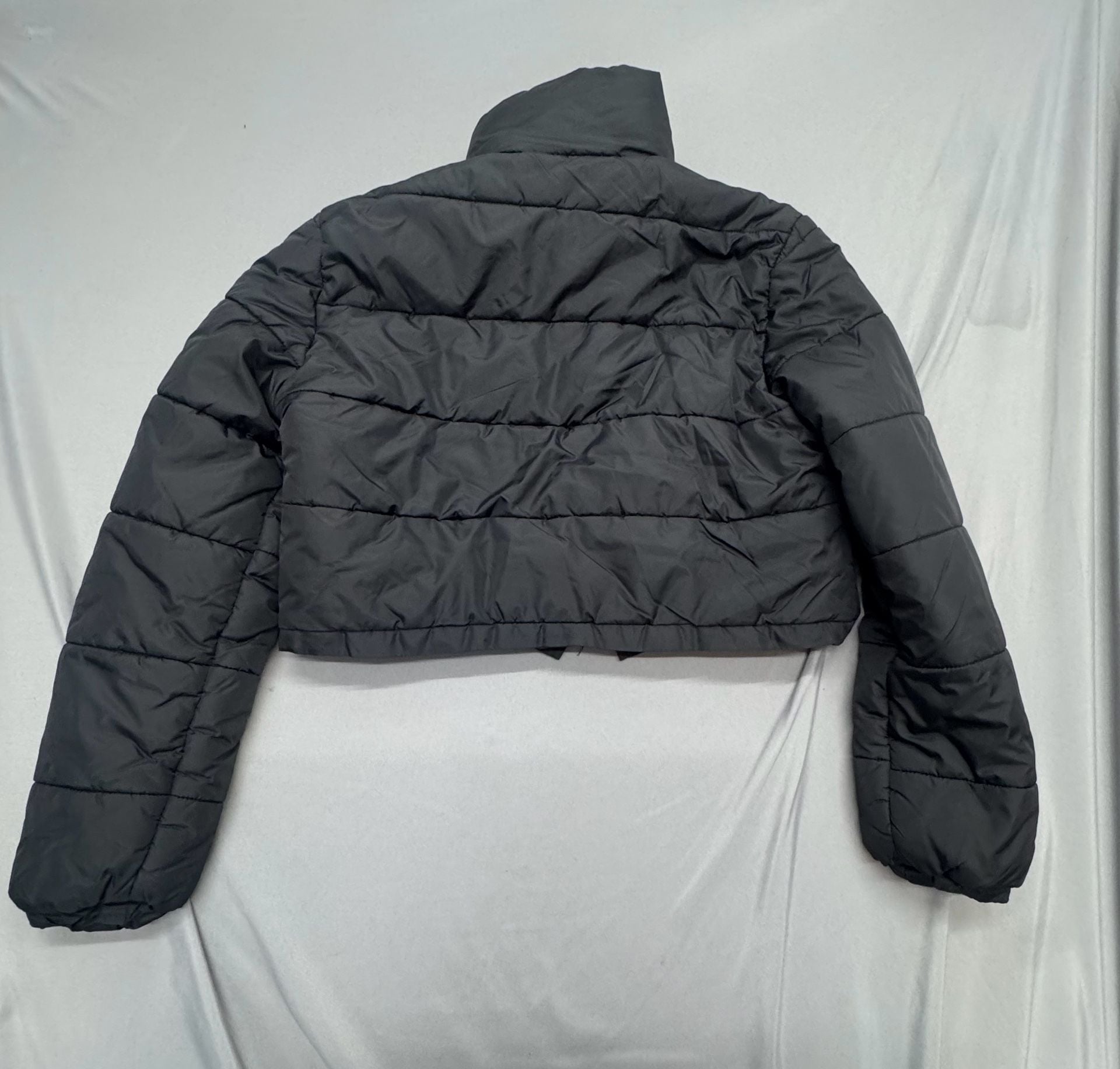 SHEIN Puffer Jacket Size S Black Cropped Stand Collar Winter Coat 6