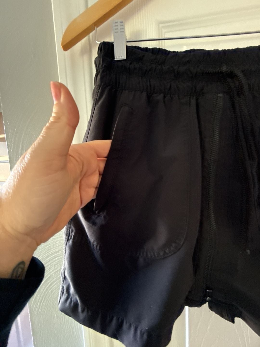 Athleta Skort Black Activewear Drawstring Zip Pocket 5