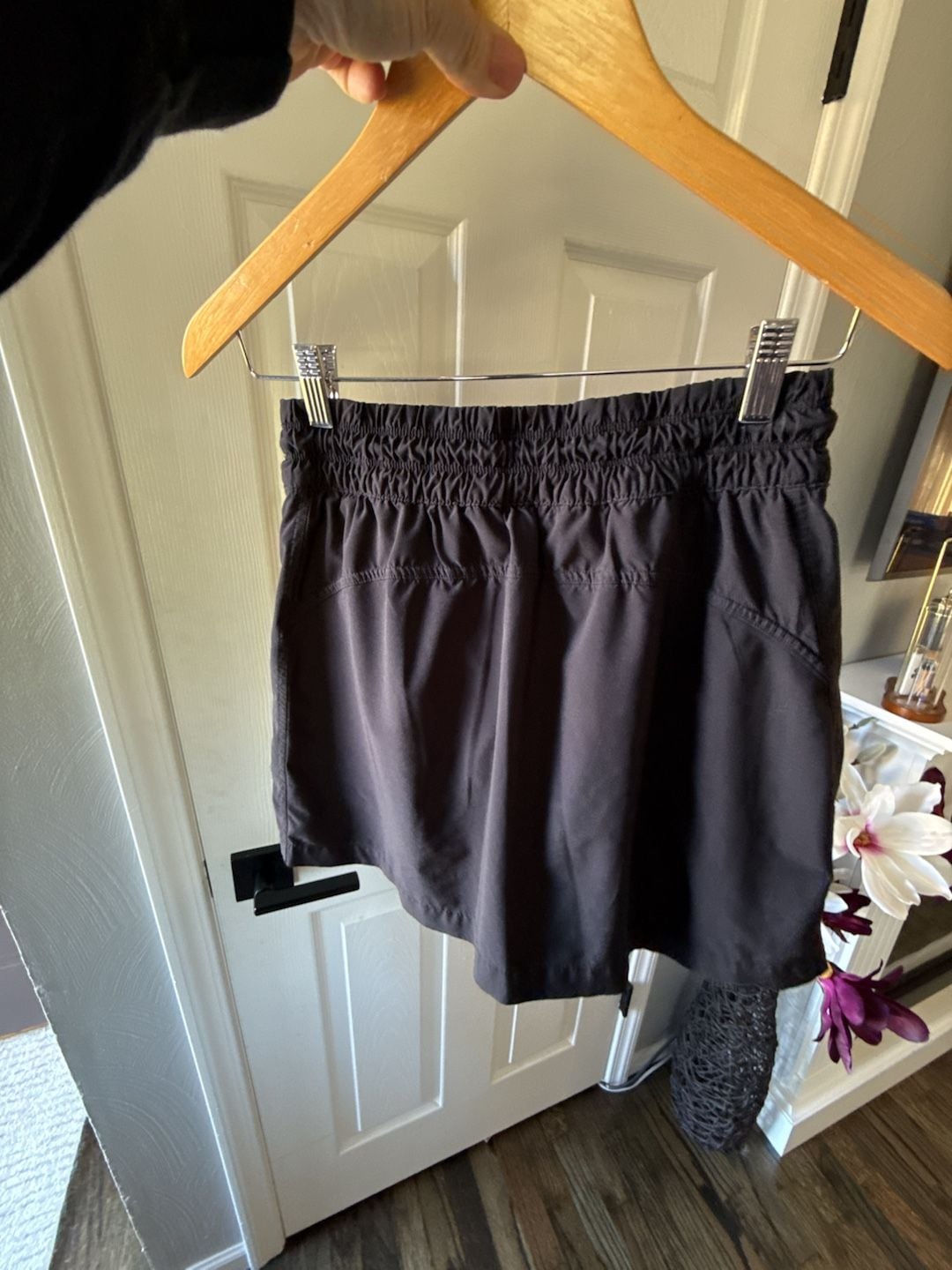 Athleta Skort Black Activewear Drawstring Zip Pocket 7