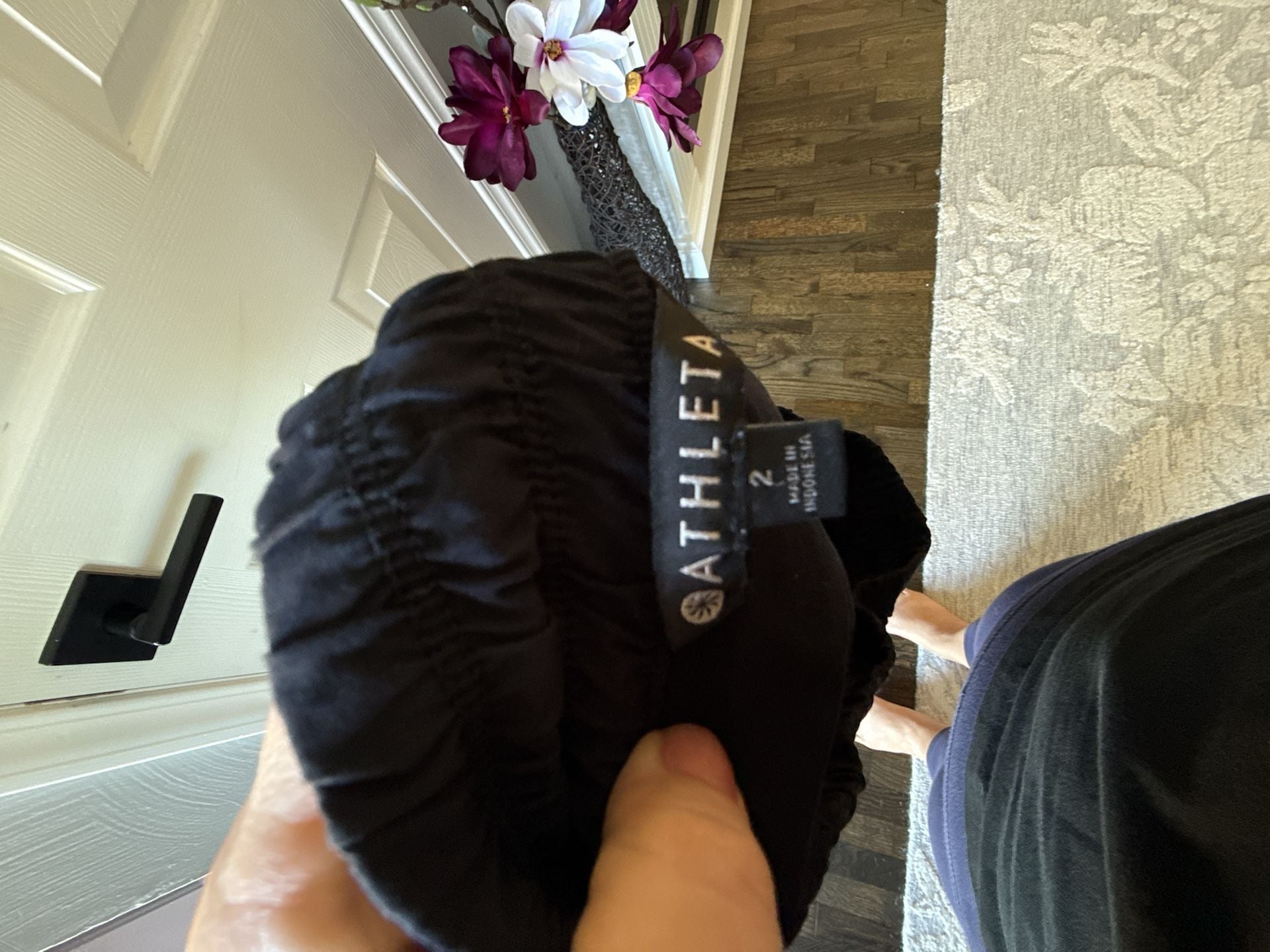Athleta Skort Black Activewear Drawstring Zip Pocket 8