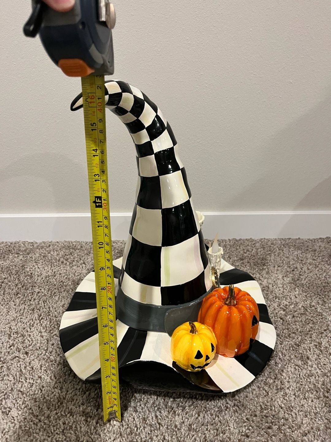 MacKenzie-Childs, Courtly Striped Illuminated Witches Hat, Halloween Decor 10