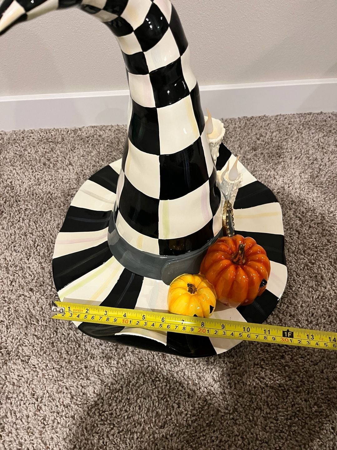 MacKenzie-Childs, Courtly Striped Illuminated Witches Hat, Halloween Decor 11