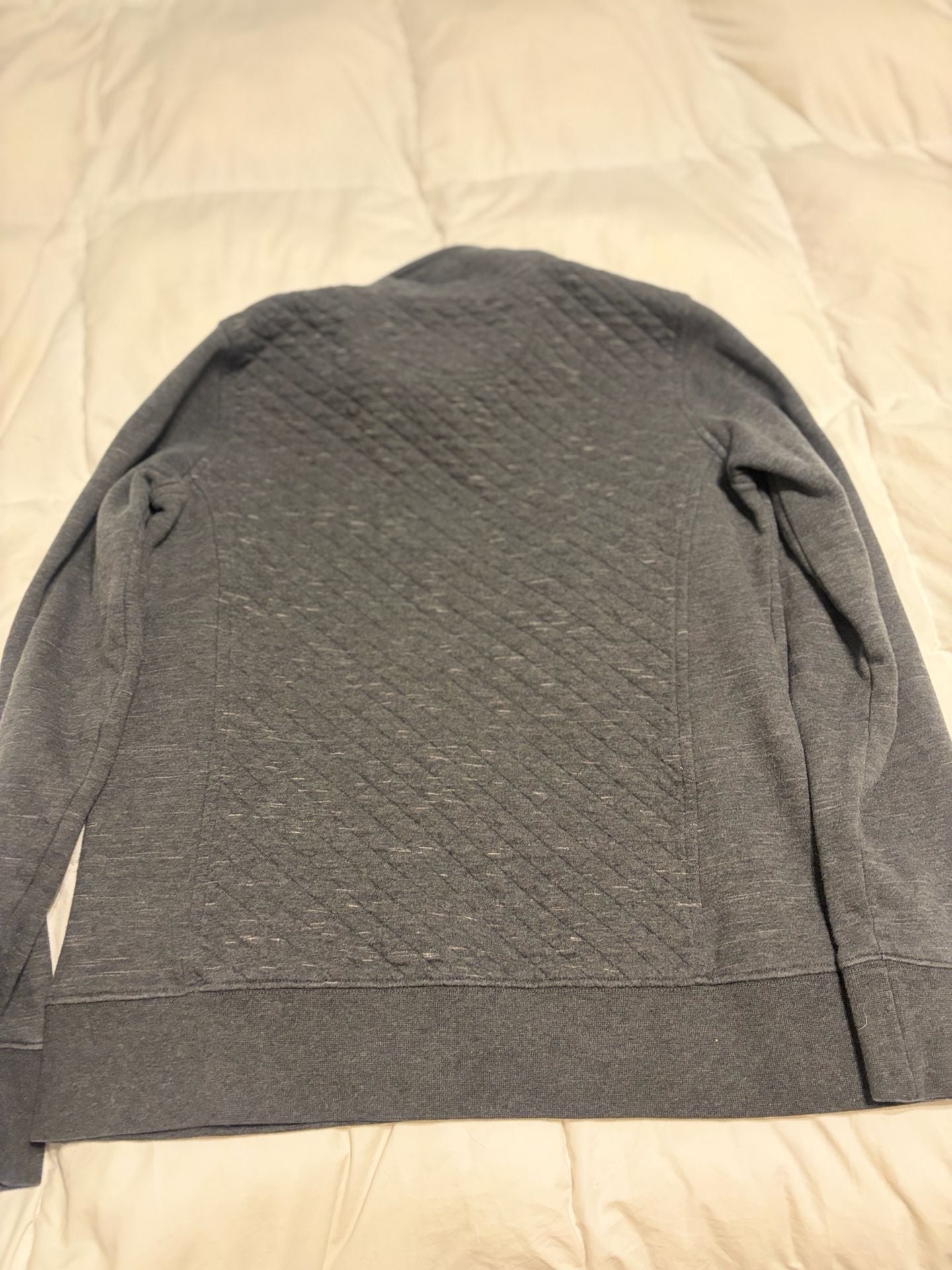 L.L.Bean Quilted 1/4 Zip Pullover Sweatshirt Size S Gray 9