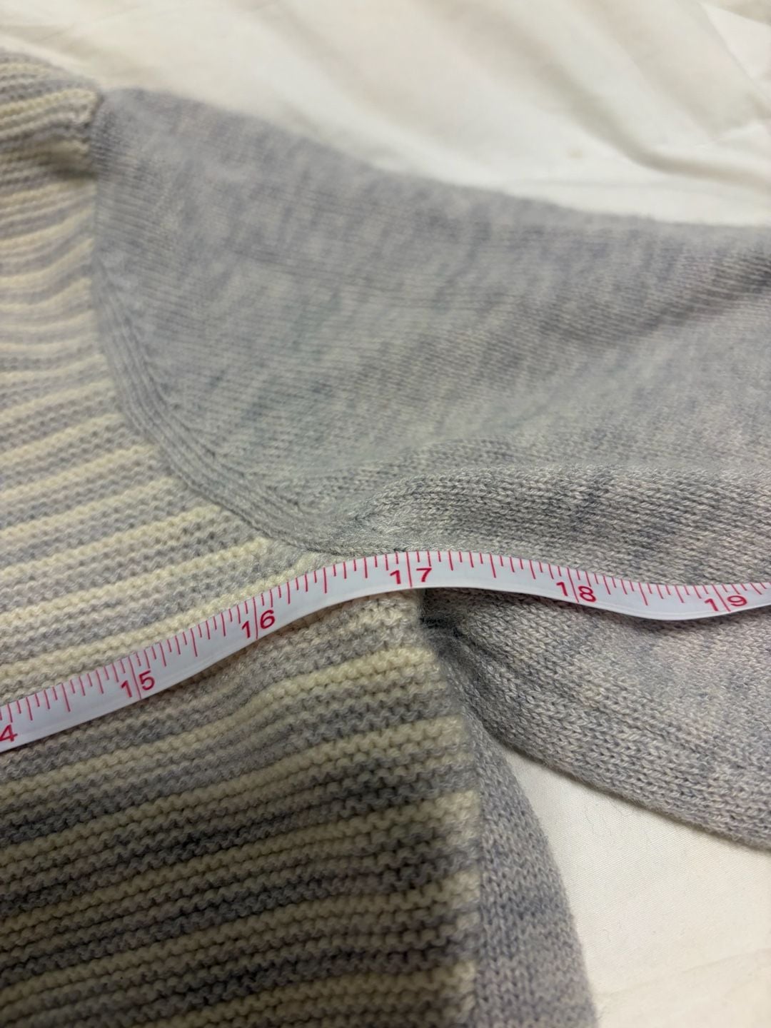 Athleta Noe Wool Hooded Sweater Size L Gray Striped Merino 7