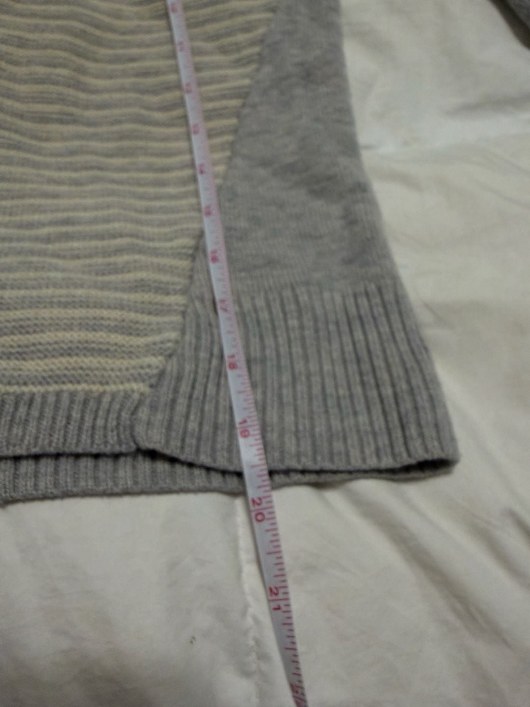 Athleta Noe Wool Hooded Sweater Size L Gray Striped Merino 8