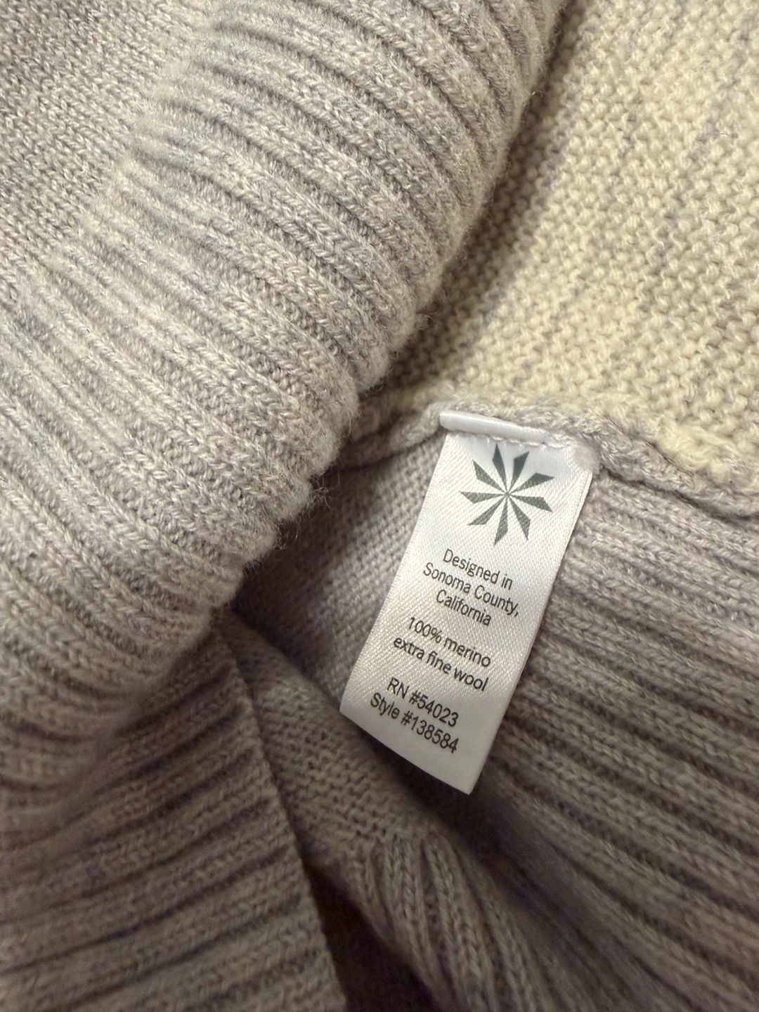 Athleta Noe Wool Hooded Sweater Size L Gray Striped Merino 12