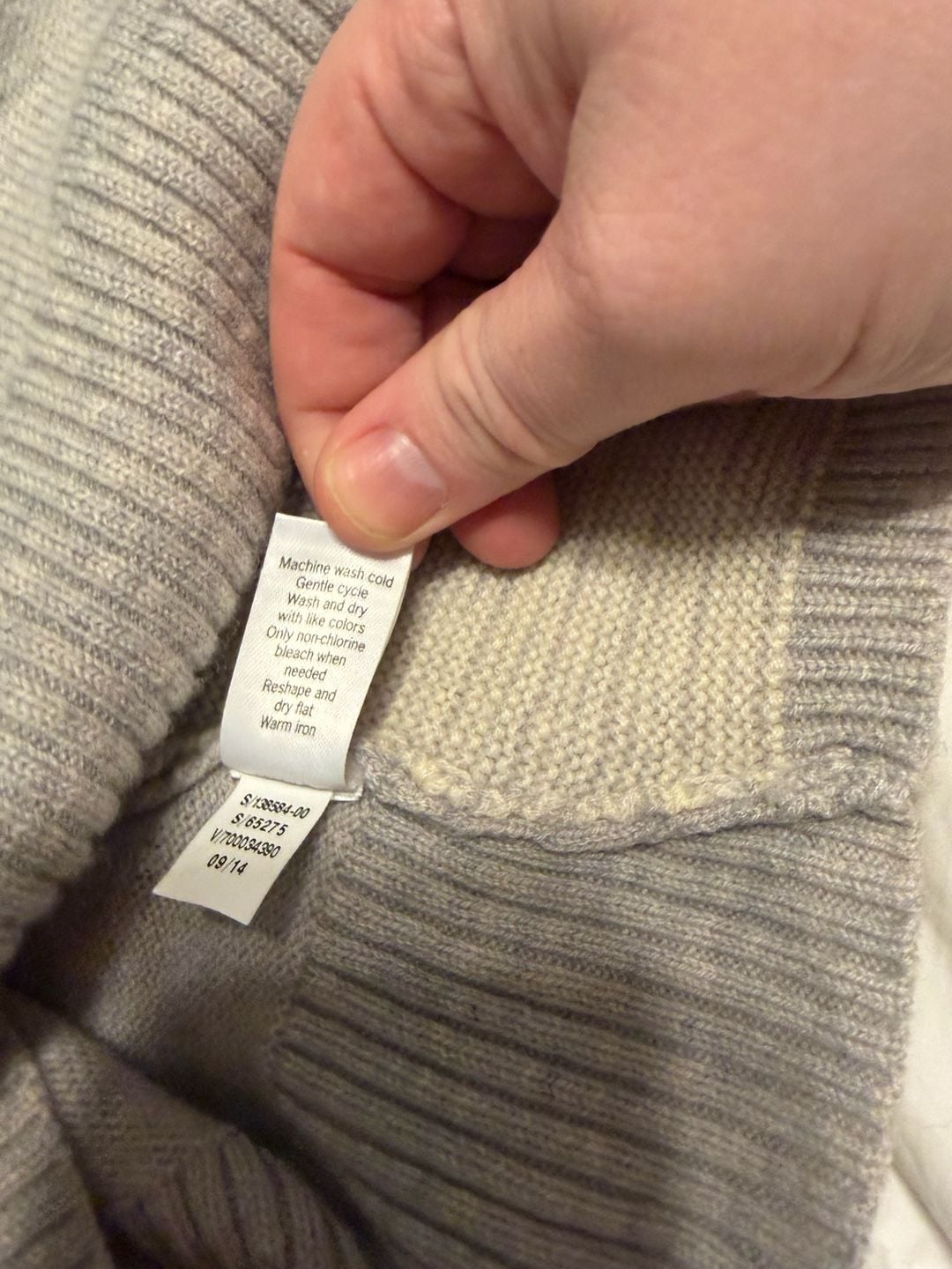 Athleta Noe Wool Hooded Sweater Size L Gray Striped Merino 13