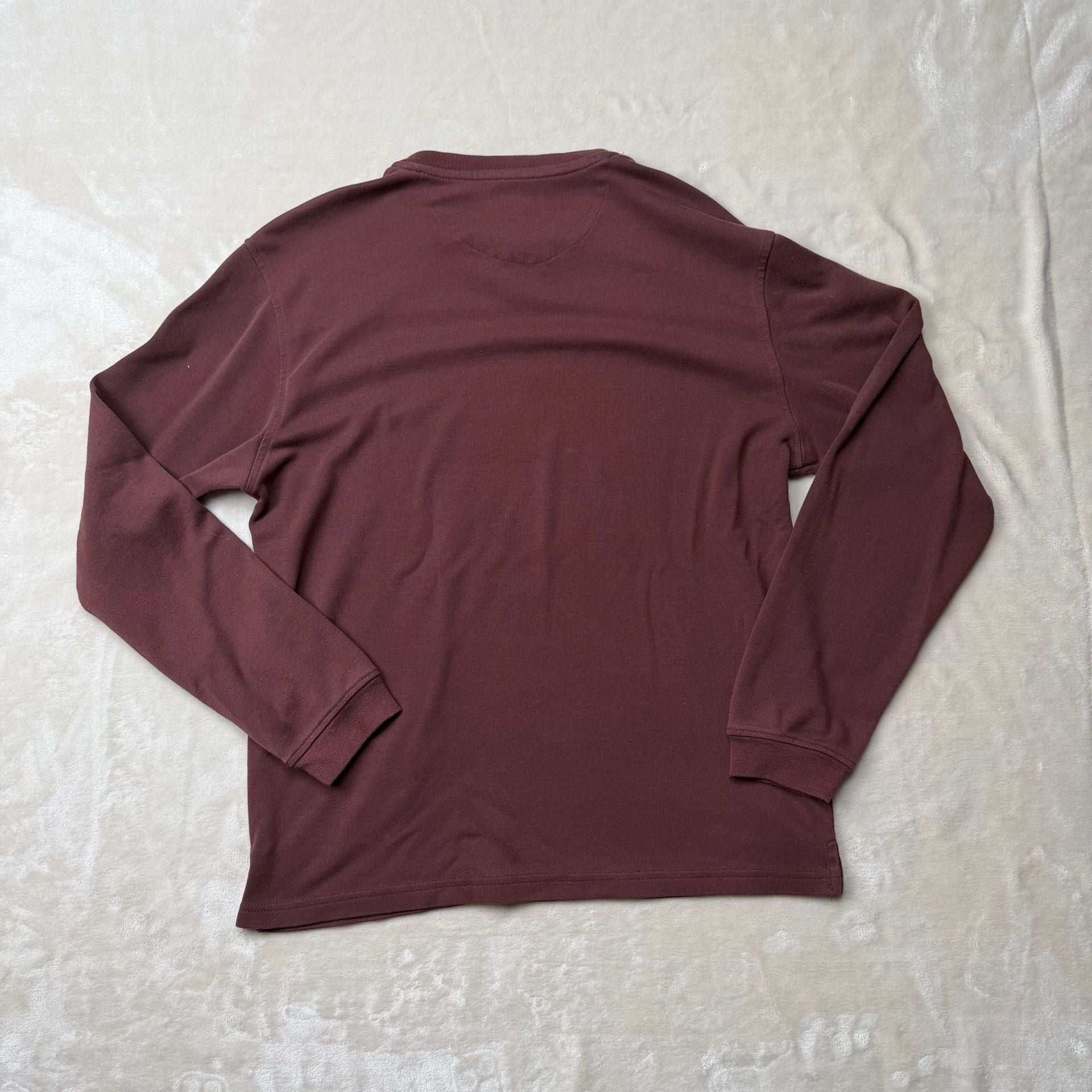 y2k Van Heusen Long Sleeve V-Neck Shirt Size M Maroon chest Striped 7
