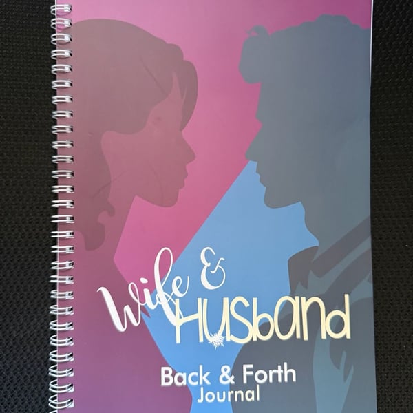 Husband Wife Back & Forth Journal Paperback, Notebook with 50+ Unique Prompts