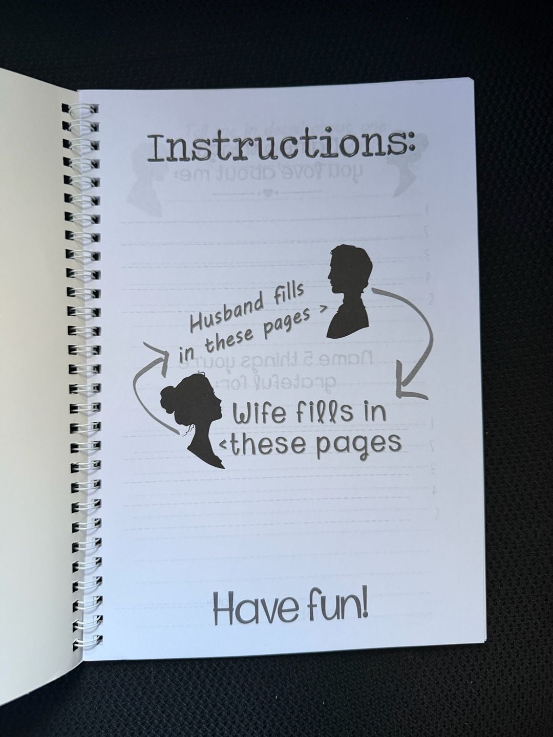 Husband Wife Back & Forth Journal Paperback, Notebook with 50+ Unique Prompts 2