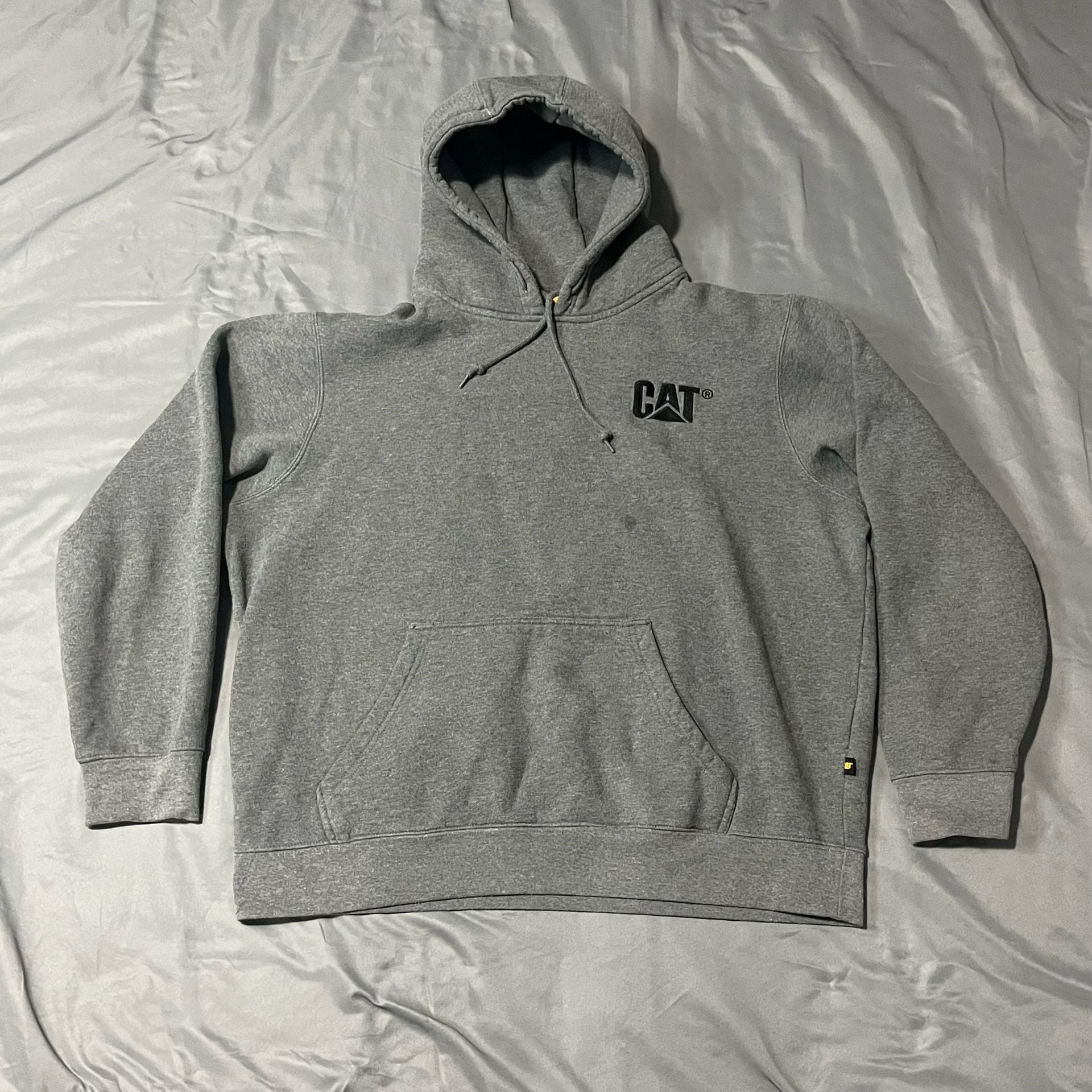 Caterpillar Trademark Banner Hoodie Size XXL Gray Pullover Sweatshirt 2