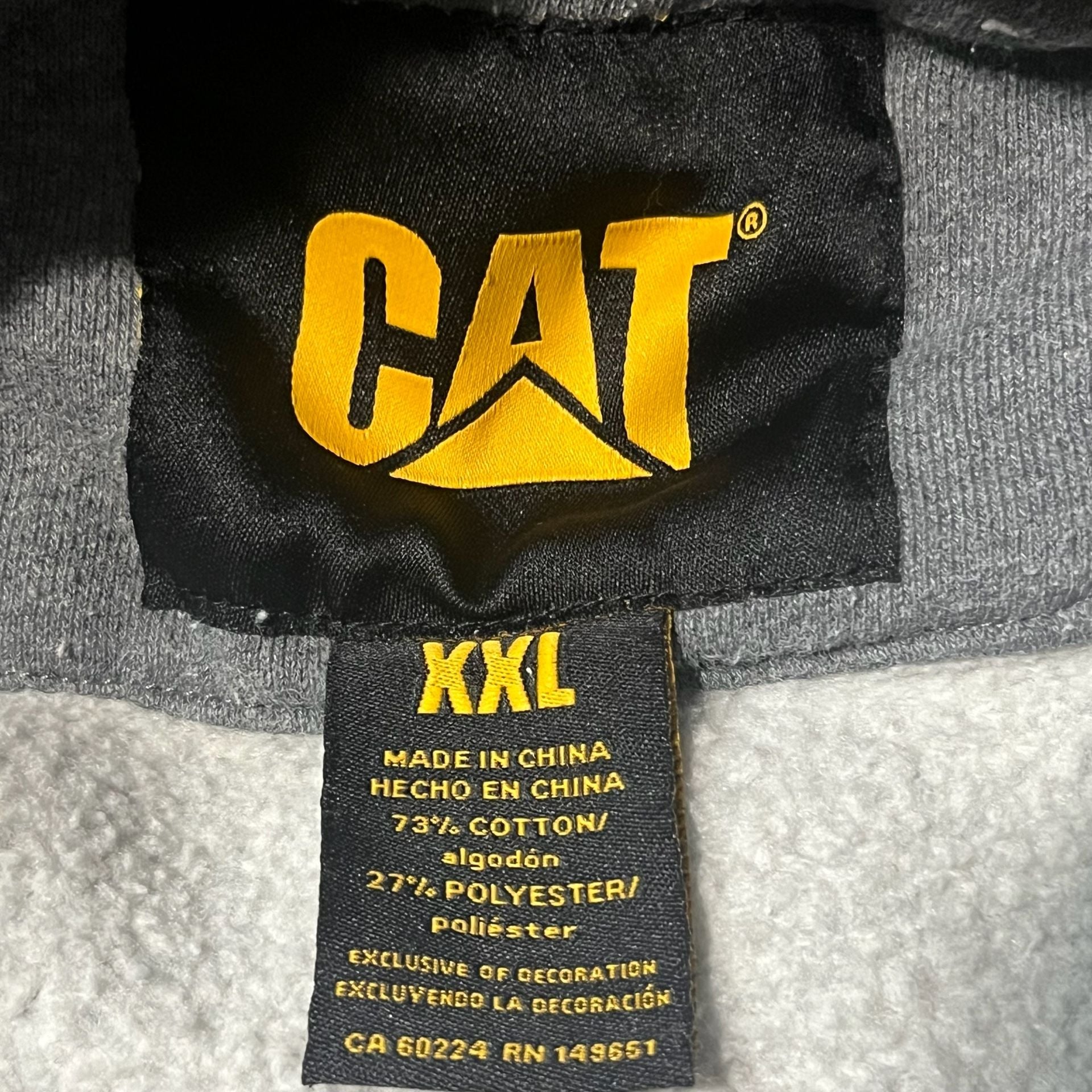 Caterpillar Trademark Banner Hoodie Size XXL Gray Pullover Sweatshirt 4