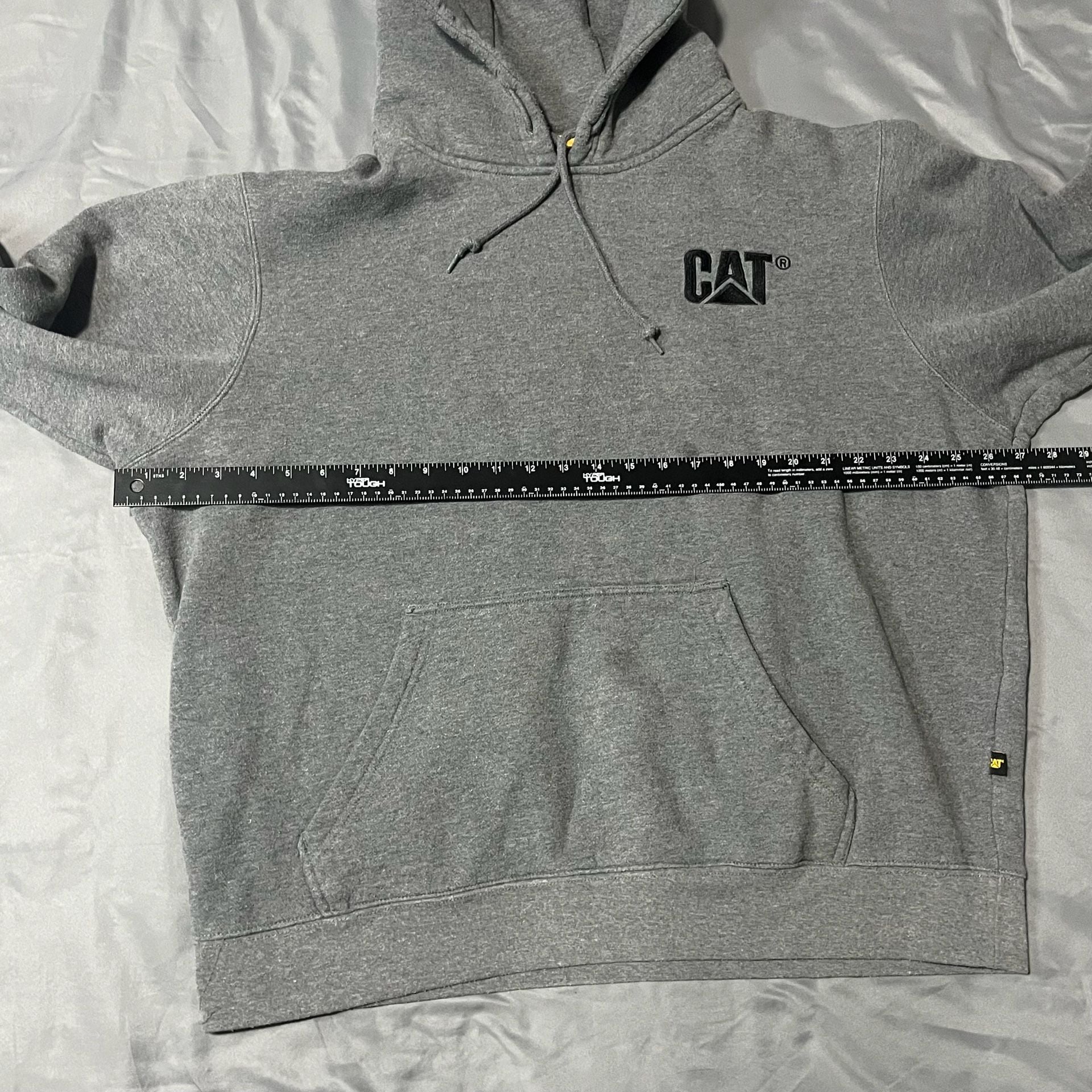 Caterpillar Trademark Banner Hoodie Size XXL Gray Pullover Sweatshirt 6