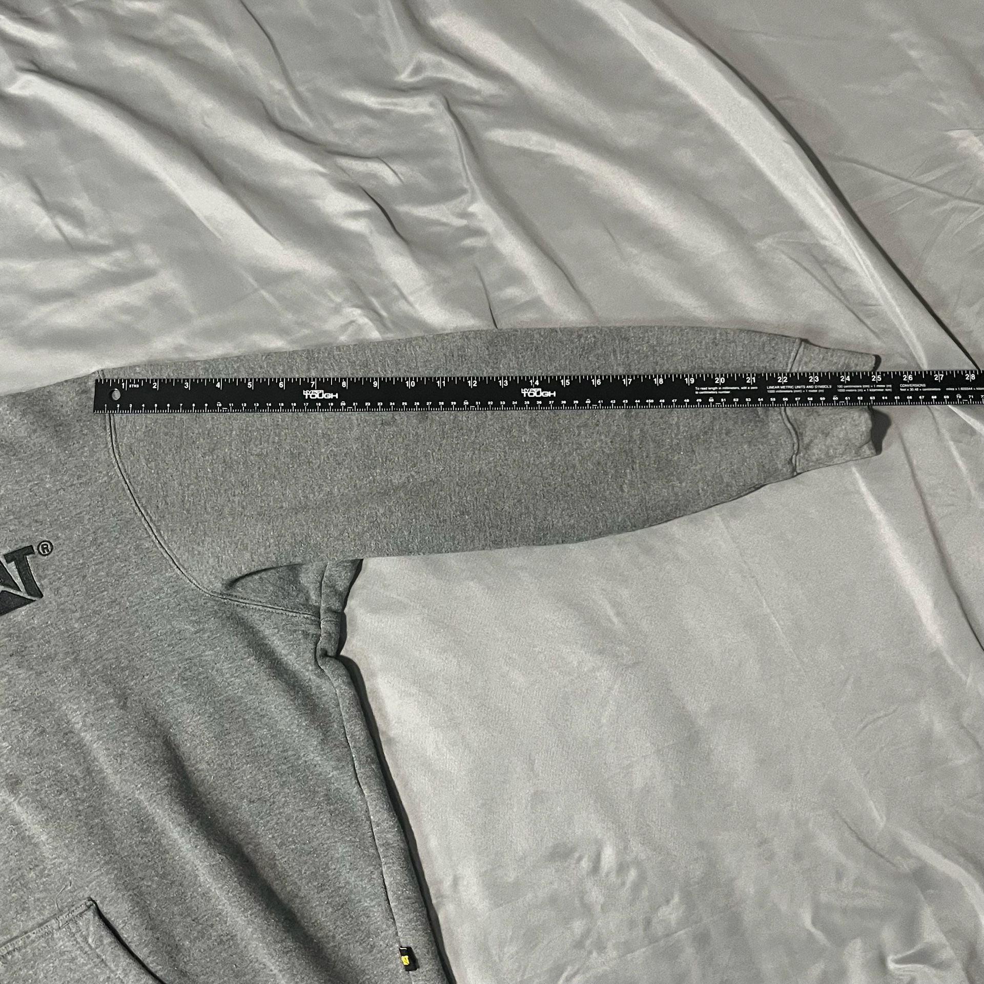 Caterpillar Trademark Banner Hoodie Size XXL Gray Pullover Sweatshirt 9