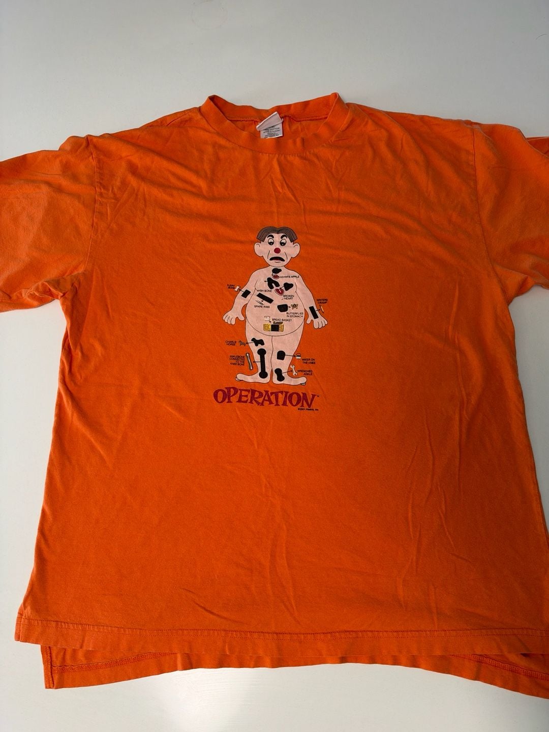 Hasbro Operation Board Game T-Shirt Size L/XL Orange Graphic Tee 3