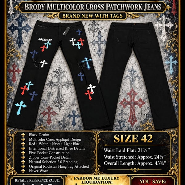 Rockstar Original Brody Multicolor Cross Patchwork Black Jeans