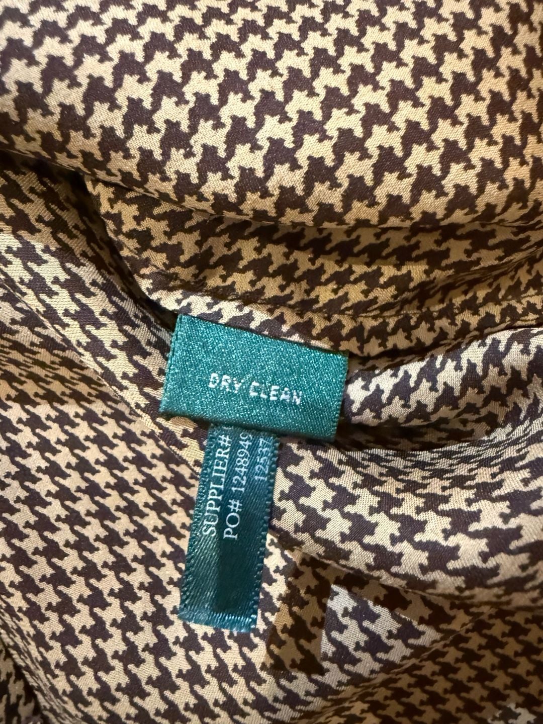 Lauren Ralph Lauren Sz 4 Houndstooth Tie Neck Blouse Silk (q1) 7