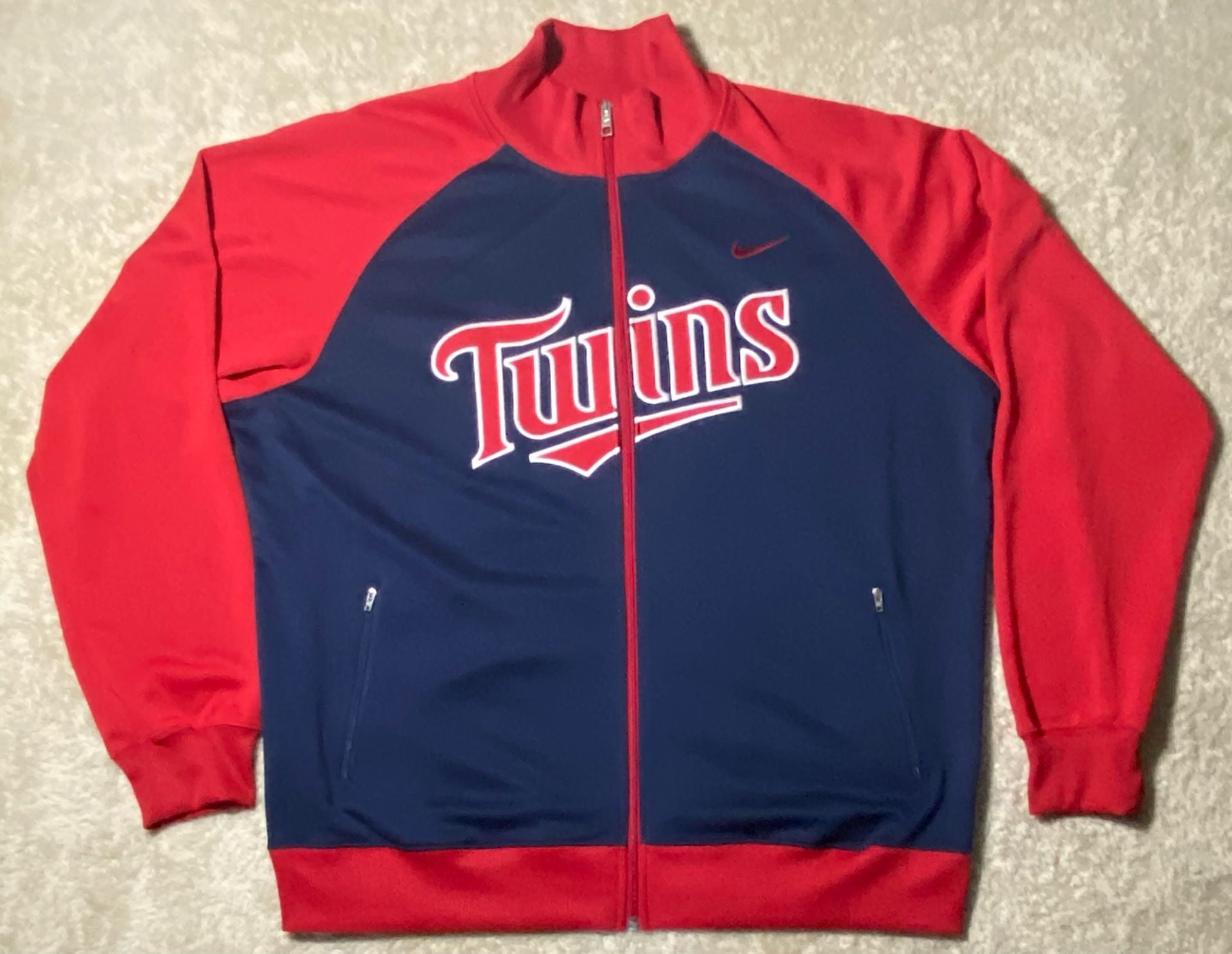 Nike Minnesota Twins MLB Full Zip Track Jacket Size XXL Red Blue 2