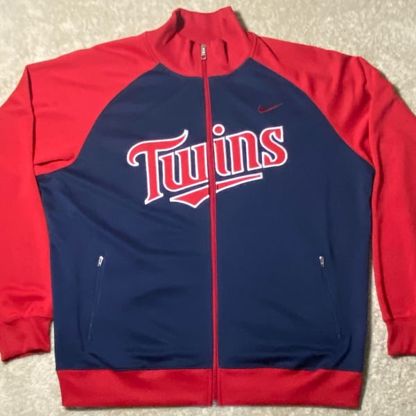 Nike Minnesota Twins MLB Full Zip Track Jacket Size XXL Red Blue