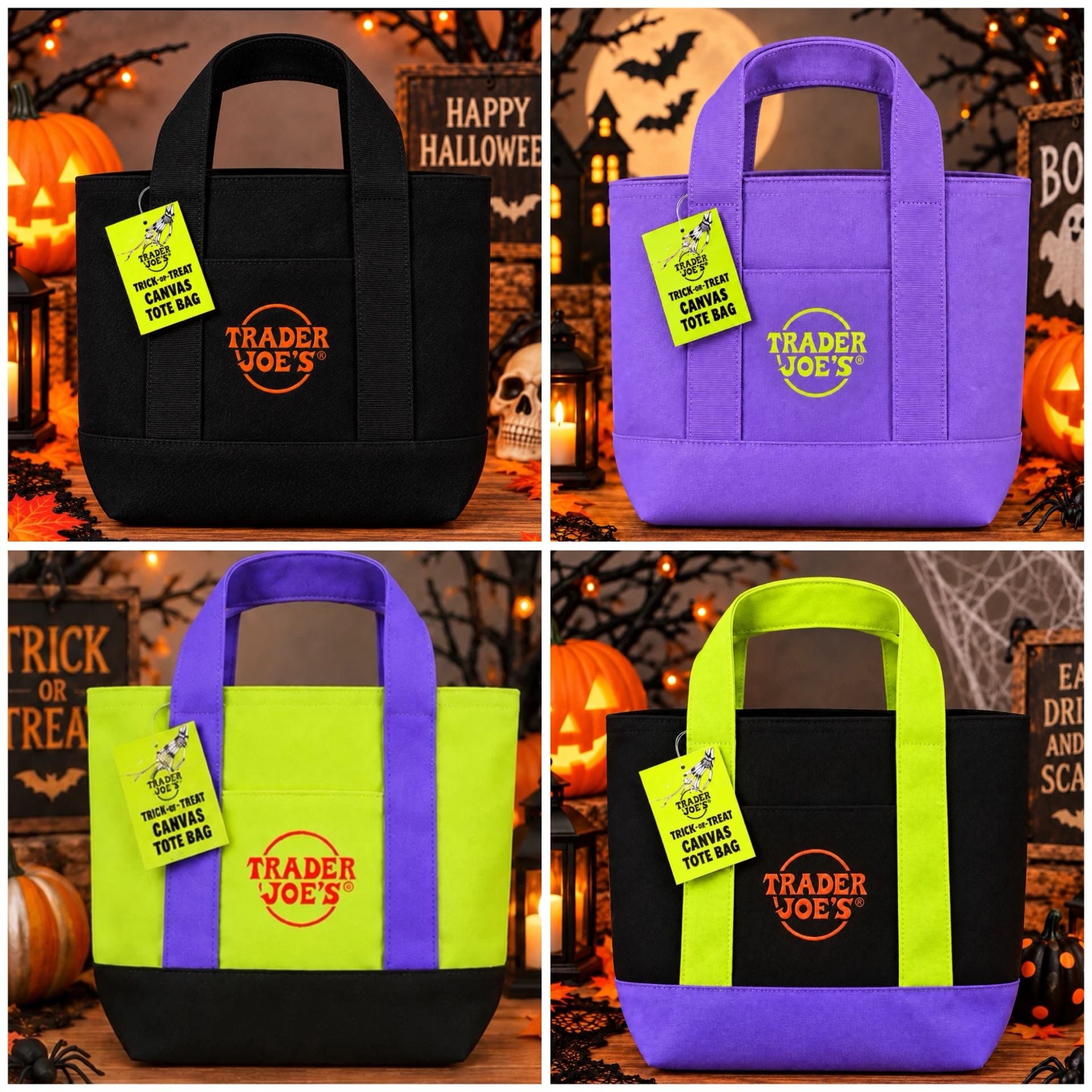 Trader Joe's Trick-or-Treat Canvas Tote Bag 2