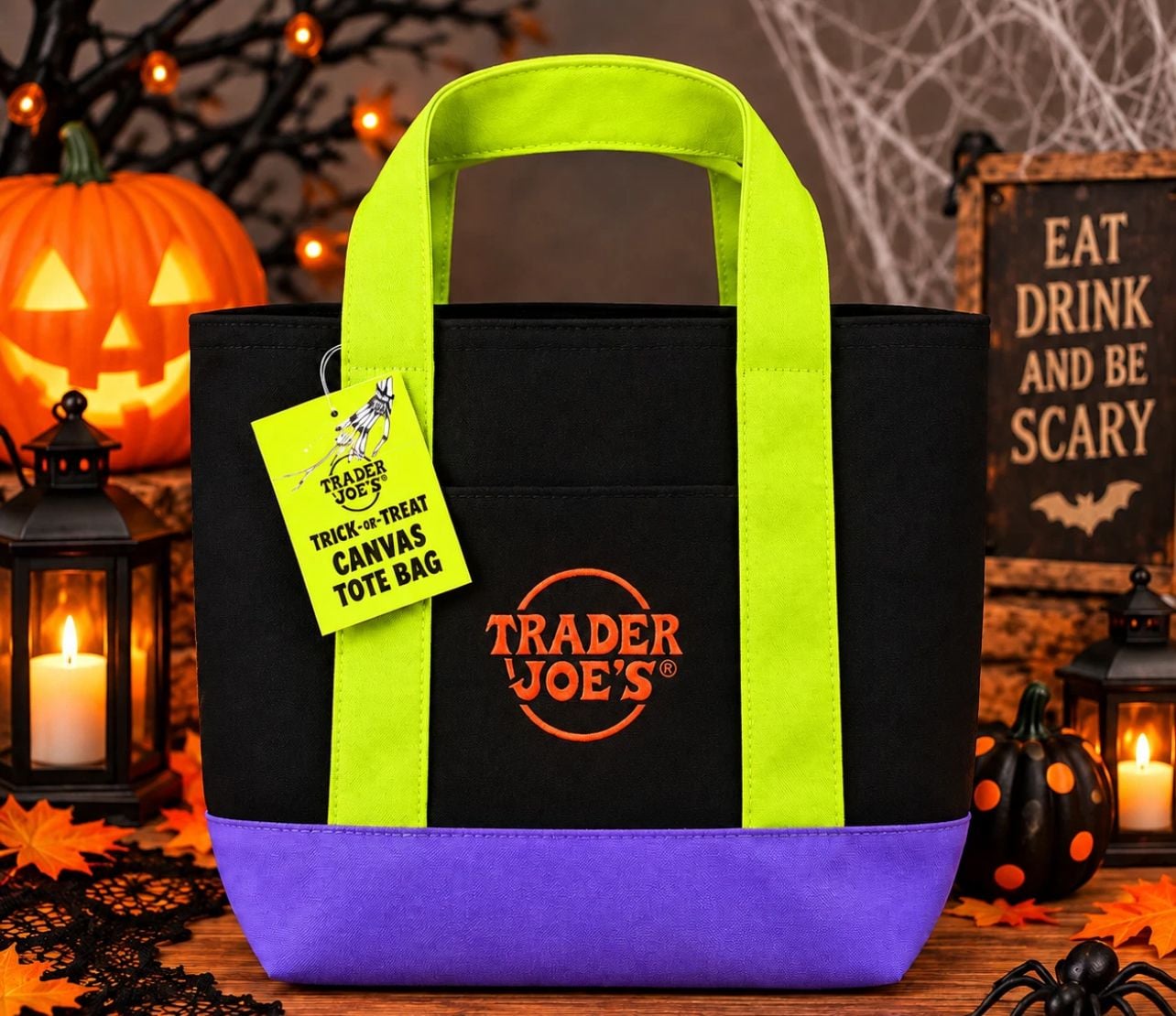 Trader Joe's Trick-or-Treat Canvas Tote Bag 5