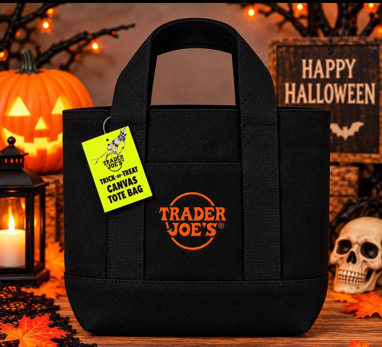 Trader Joe's Trick-or-Treat Canvas Tote Bag 6