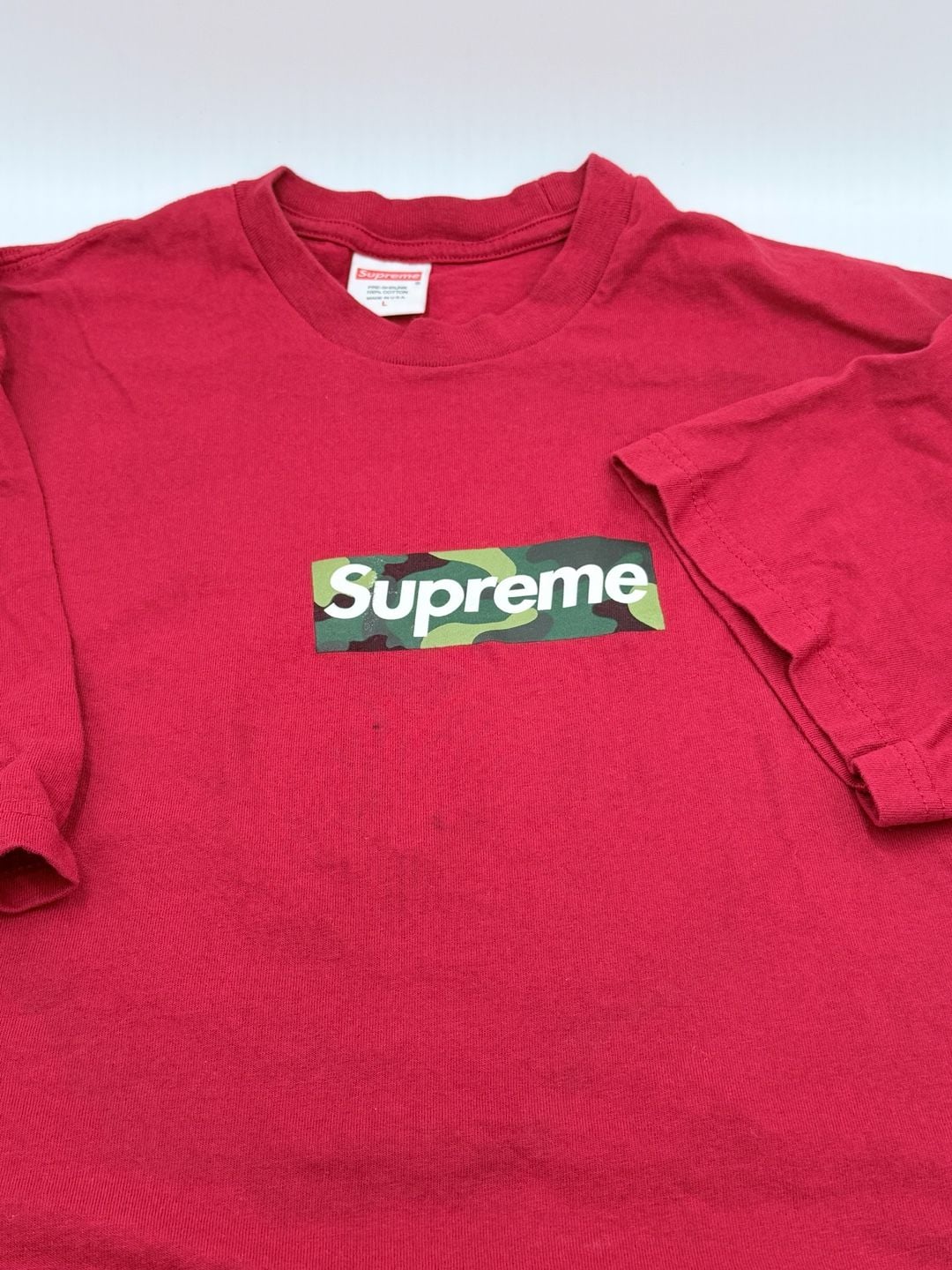 Supreme Box Logo T-Shirt Size L Red Camo 2