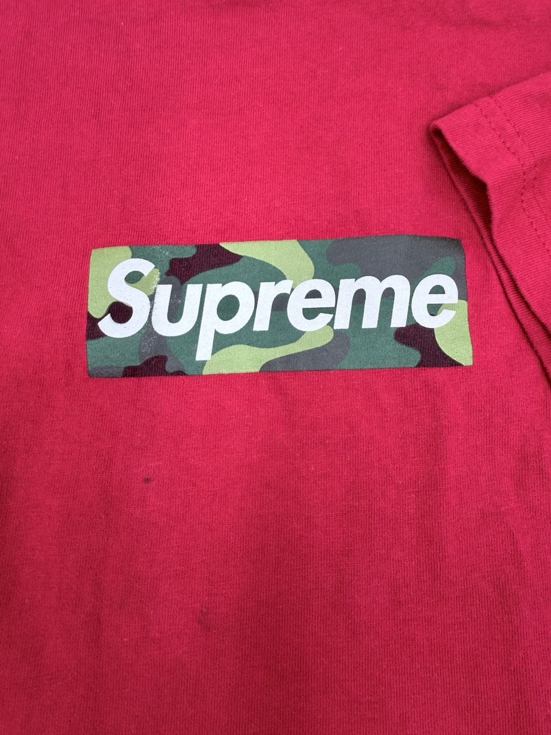Supreme Box Logo T-Shirt Size L Red Camo 3
