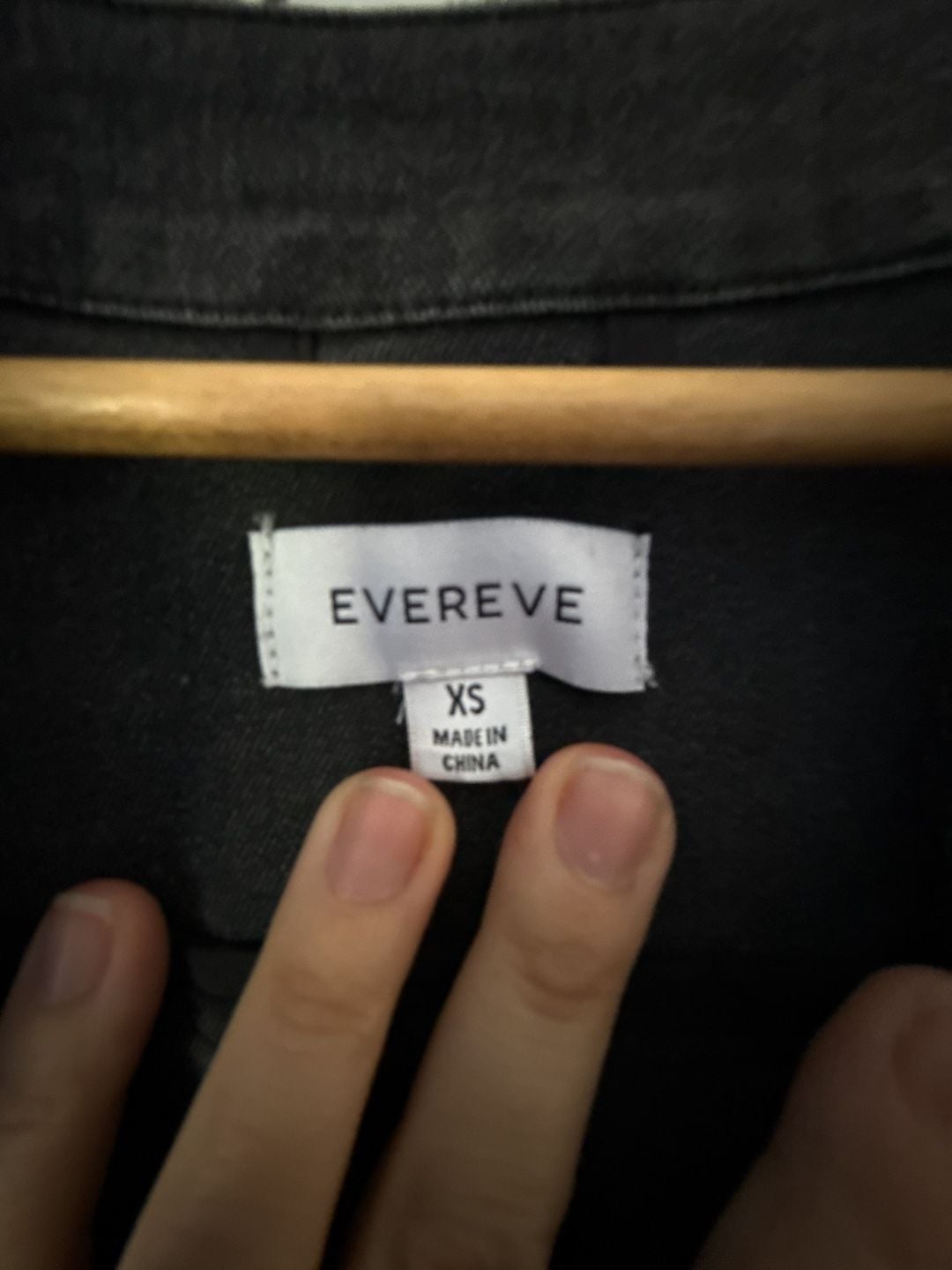 Evereve Denim Jacket Size XS Black Utility Distressed Button Front 6