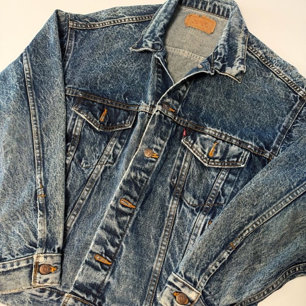 Levi's 70507 Trucker Denim Jacket Size XL Acid Wash Vintage