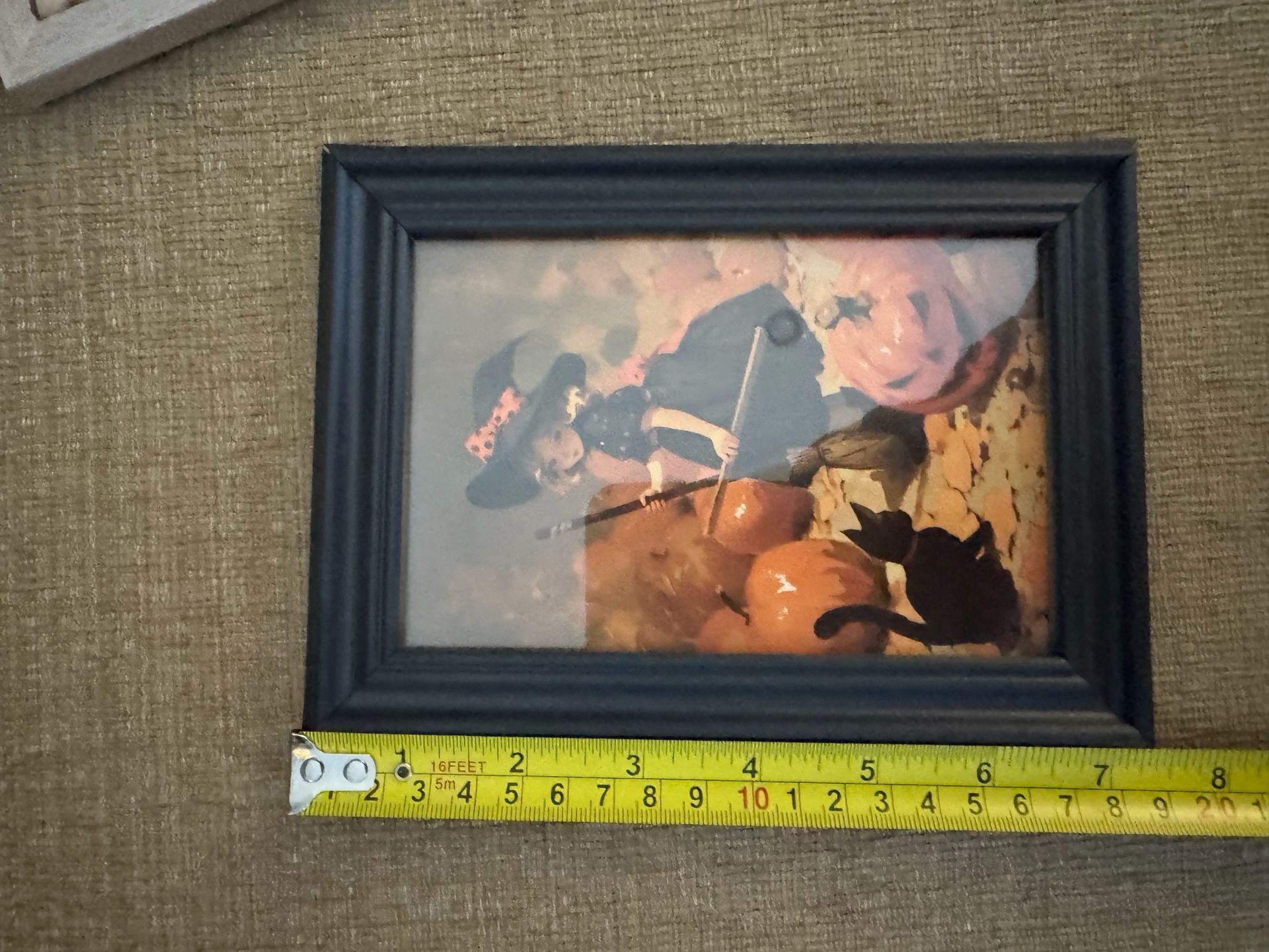 Vintage Style Halloween Witch And Cat Framed Art 3