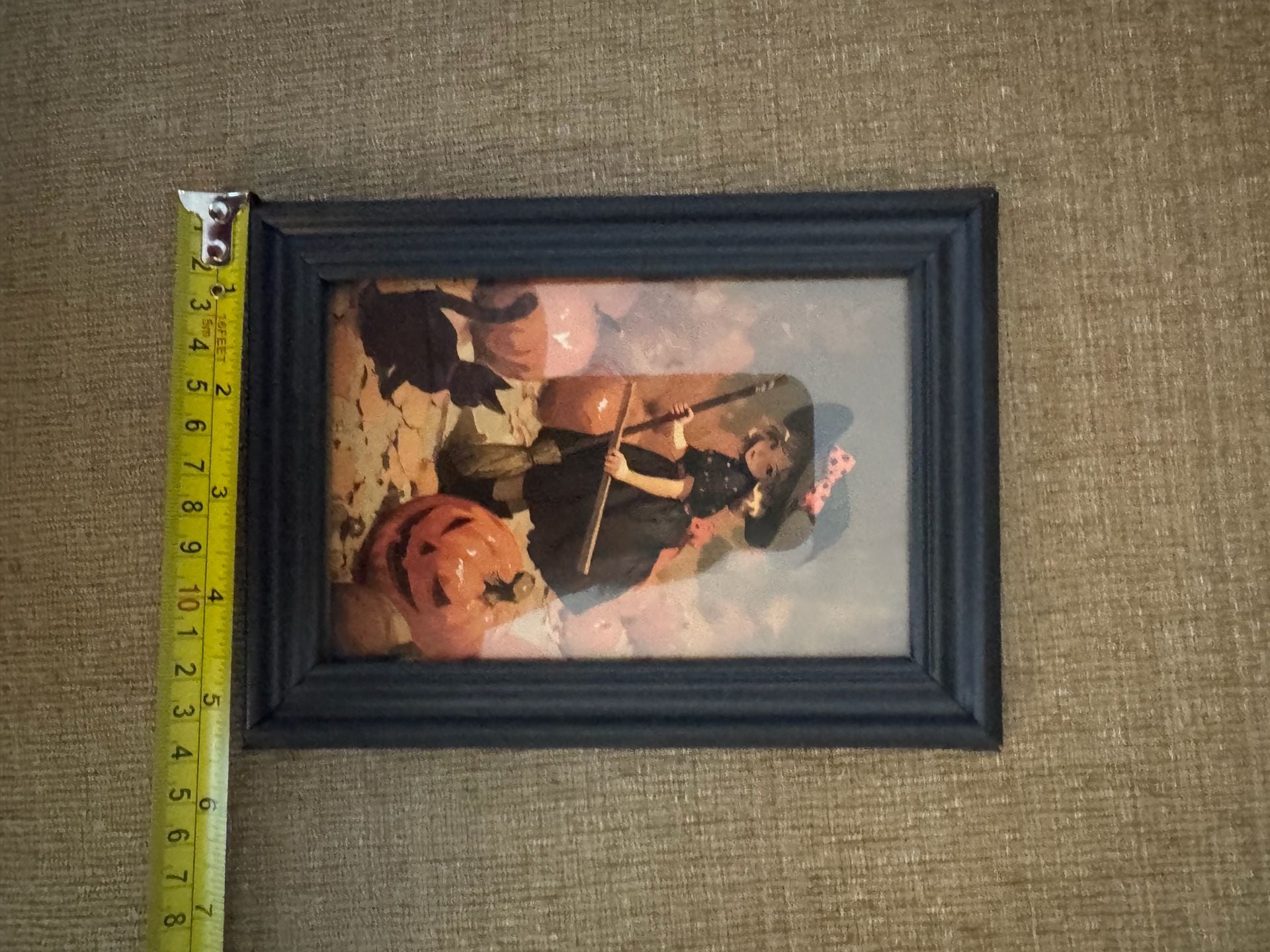 Vintage Style Halloween Witch And Cat Framed Art 4