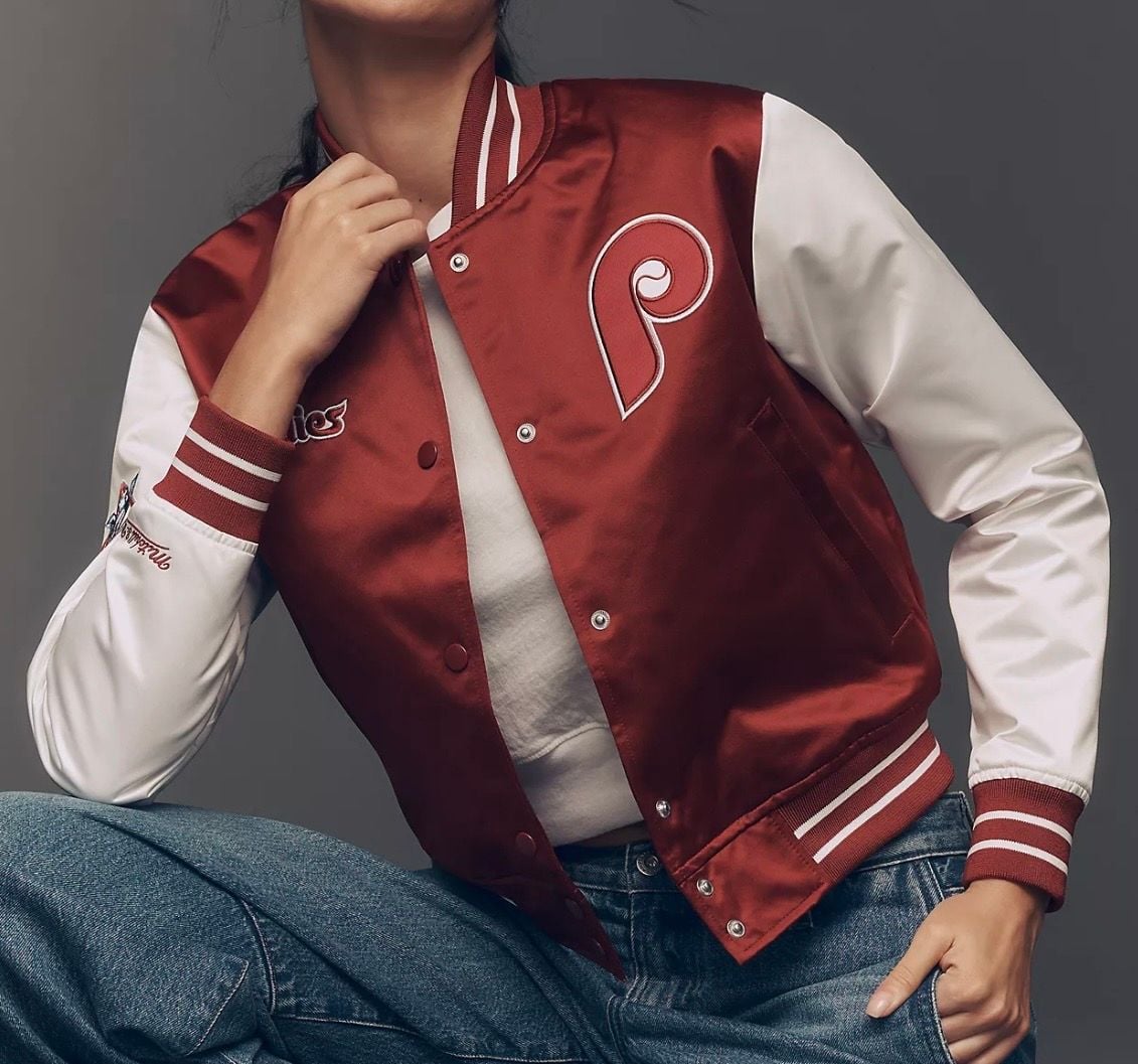 Mitchell & Ness Philadelphia Phillies Satin Varsity Jacket Size Large 2